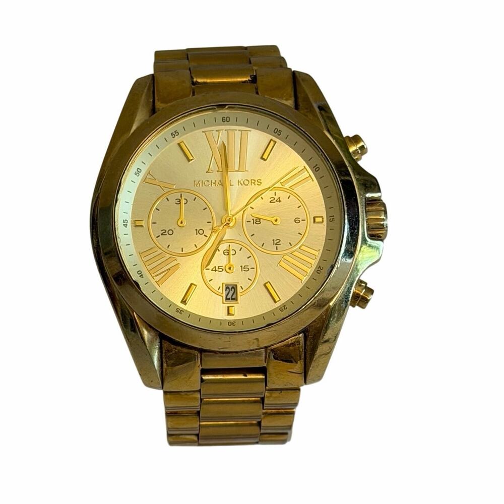 Michael Kors Bradshaw Chronograph Watch Gold MK-5605 Designer Modern Luxury